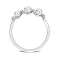 thumbnail image 4 of Everly Women's Cultured Pearl and Diamond 14k White Gold Ring, 4 of 6