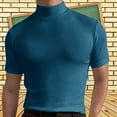 thumbnail image 2 of Mode Homme Col Roulé Manches Courtes Chandail Ajusté Basique, 2 of 8