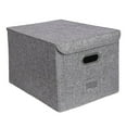 thumbnail image 3 of Linen Fabric Storage Bin with Lid Clothes Storage Containers for Home Bedroom Closet Office, 3 of 4