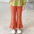 thumbnail image 2 of WXFAZCVU Baby Girl Pants Ribbed Knit Flared Trousers Slim Teen Trendy Cute Bell Bottoms Size 0-1 Years, 2 of 4