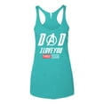 thumbnail image 2 of Wild Bobby, Dad I Love You 3000 Endgame Superhero Gift Idea, Father's Day, Women Tri-Blend Racerback Tank Top, Tahiti Blue, Large, 2 of 4