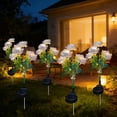 thumbnail image 6 of Solar Peony Flower Light, Solar Powered Garden Light with Silk Flowers, Waterproof Outdoor Decoration Light, Automatic Solar Light for Patio Garden （Beige）, 6 of 6