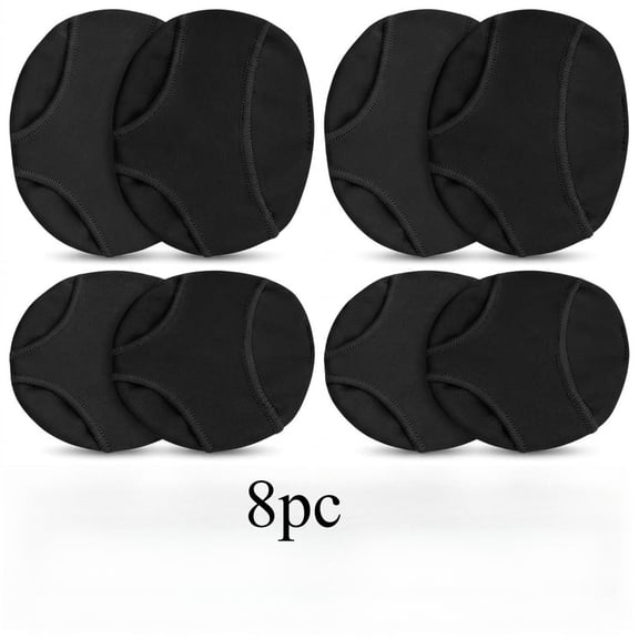 8 Pack Soft Gel Metatarsal Pads, Ball of Foot Cushion Sleeves,Pain Relief for Men and Women, Black