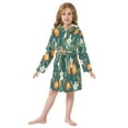 thumbnail image 6 of FORMRS Niños Bathrobe Unisex Hooded Robe Soft Plush Pajamas Sleepwear, Size 10-12T, Floral Orange Pattern, 6 of 7