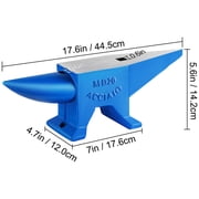 BENTISM Single Horn Anvil 44Lbs, Steel Anvil Blacksmith for Sale Forge Tools and Equipment Anvil Rugged Round and Square Hole Horn Metalsmith Blacksmith Tool