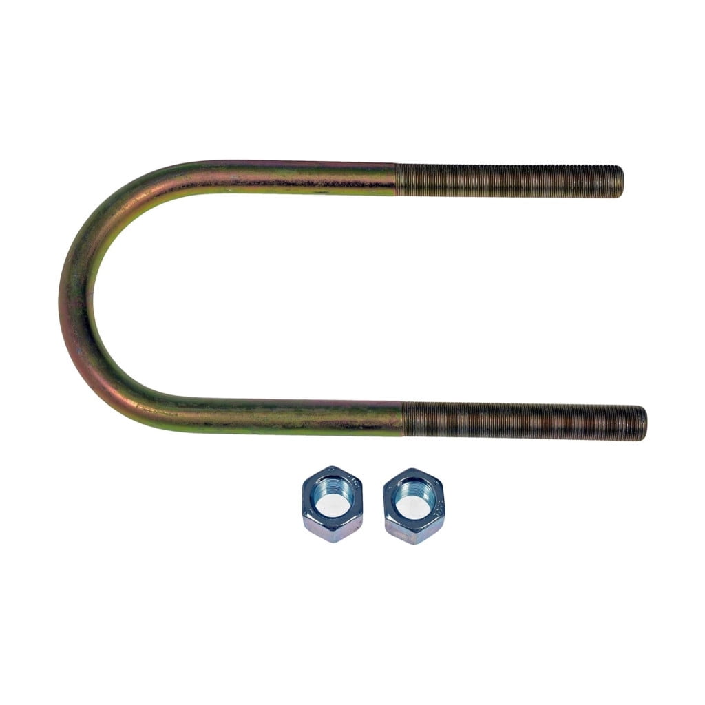 KarParts360 Threaded U-Bolts | Steel Material | Yellow Zinc Finish | Round U-Bolt | Hex Head Drive | Fine Thread | 1/2 Inches Thread Diameter | 2 pieces
