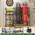 thumbnail image 4 of Estante de almacenamiento de bolsas de golf con ruedas para 2 bolsas - DAOUTIME, 4 of 7