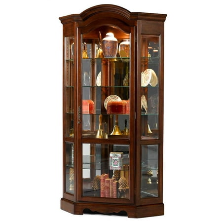 Arch Top Corner Curio Cabinet - Walmart.com