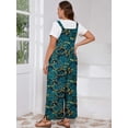 thumbnail image 7 of SHOWMALL Women’s Plus Jumpsuits Summer Boho Casual Wide Leg Overalls Green Field 3X Floral Print Baggy Rompers with Pocket, 7 of 7
