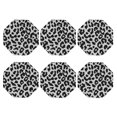 thumbnail image 2 of Honeii Similar To Leopard Print Print Leather Coaster Set of 6, Ideal for Safeguarding Your Furniture from Drinks Spills and Effortless Cleanup,Octagon, 2 of 7