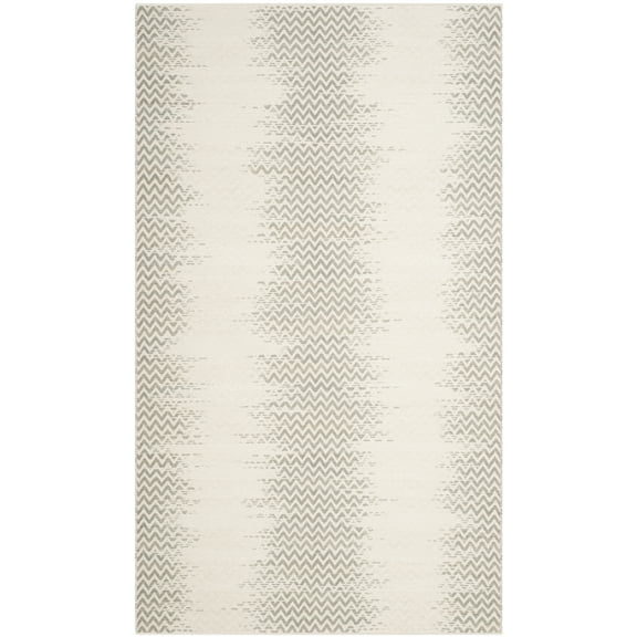 SAFAVIEH Cotton Kilim Kilim Chevron Cotton Area Rug, Dark Green/Ivory, 5' x 8'