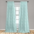 thumbnail image 5 of Ambesonne Blue Curtains, Raindrops Cartoon, Pair of 28"x95", White and Blue, 5 of 5