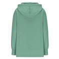 thumbnail image 7 of Women's Cowl Neck Hoodies, Casual Long Sleeve Loose Pullover Tops Drawstring Hooded Sweatshirt Mint Green M, 7 of 7