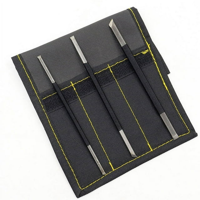 Juego de herramientas de grabado de acero con alto contenido de carbono, herramienta para tallar piedra, línea negra, 3 uds.