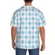 thumbnail image 3 of Fotbe Blue and White Squares Camisa Estampada de Manga Corta para Hombre, Casual de Verano, Estilo Playero, Sin Arrugas-3X-Large, 3 of 5