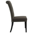 thumbnail image 6 of 2pc Brown Velvet Dining Chairs - Button-Tufted High Back, Espresso Legs, Elegant Rolled Top, Nailhead Trim, 28"x19.5"x41.5", Luxury Dining Room Seating, 6 of 16