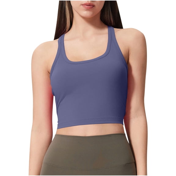 Kukoosong Sports Bras for Women Fashion Women's Thin Shoulder Strap Shock-Absorbing Running Fitness Bra Beautiful Back Yoga Gathering Sports Bra, Sizes L