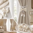 thumbnail image 5 of COM1950s Curtain Tiebacks with Bow and Bead Accents, Decorative Curtain Holdbacks for Window, Adjustable Tie Backs for Living Room, Bedroom, 5 of 7