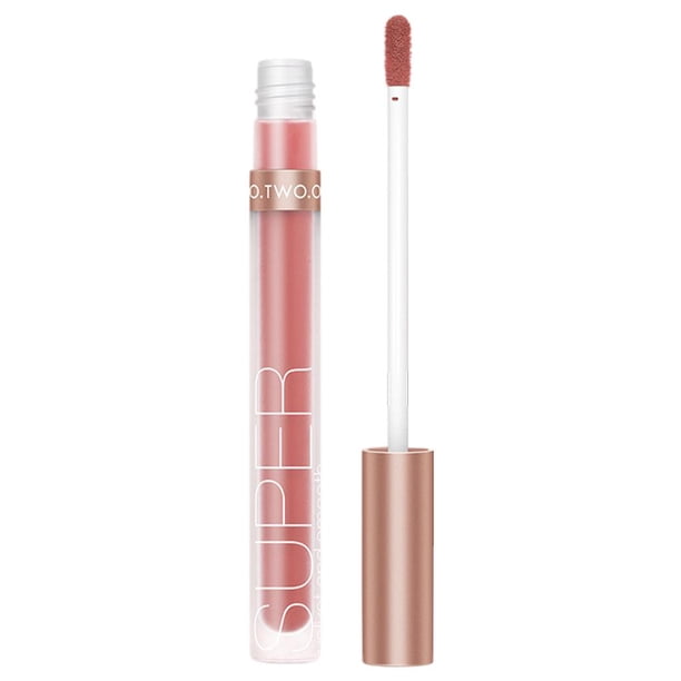 Brillo labial mate hidratante para mujeres que no se desvanece, tinte labial nude aterciopelado Rubor de rosa