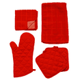 thumbnail image 2 of Kitchen Towels Set - 2 Oven Mitts, 2 Pot Holders, 1 Kitchen Towel - Red, 2 of 4