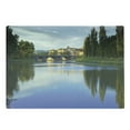 thumbnail image 1 of Landscape Cutting Board, Majestic Tevere River Meets Bridge in Ukrainian Old Town European Rural Landscape, Decorative Tempered Glass Cutting and Serving Board, Large Size, Green Blue, by Ambesonne, 1 of 1