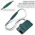 thumbnail image 3 of for iPhone 7 Plus/8 Plus PU Leather Back + TPU Frame Rugged Case, Classic 360 Rotating Ring Kickstand Card Slots Shoulder Strap Drop Protective Slim Fit Shockproof Phone Case Cover, Green, 3 of 13