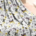 thumbnail image 3 of White Butterfly Yellow Purple Flower Pattern Blanket,Comfortable Soft Lamb Wool Throw Blanket,All Season,Warm Lightweight Blankets for Sofa Bed Couch Living Room Chair,50"x60", 3 of 4
