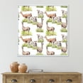 thumbnail image 2 of Designart 'Lambs and Lamas On A Green Meadow' Farmhouse Framed Canvas Wall Art Print, 2 of 5