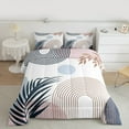 thumbnail image 2 of Homewish Vintage Geometric Striped Full Size Comforter Sets,Modern Minimalist Art Bedding Comforter Set,White Pink Blue Bedding Sets For Men Women,Microfiber Bedroom Decor Reversible,3pcs, 2 of 8