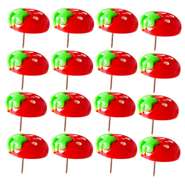 KAKOWELY 30 Pcs Punaises de Pouce Remplaçables Punaises de Pouce Adorables en Forme de Fraise Accessoires Punaises de Pouce Petites Punaises pour Planche en Liège Punaises de Pouce Mignonnes Punaises de Pouce en Liège