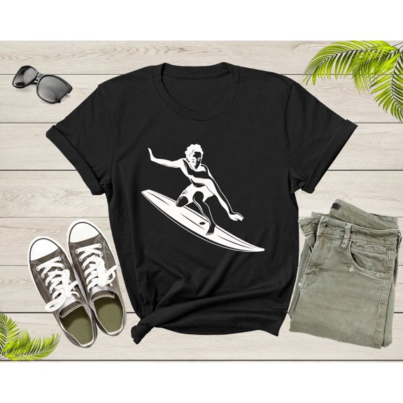 Cool Surfing in the Sea Ocean Surfboard for Men Women Kids T-Shirt Surfer Gift T Shirt for Men Women Kids Boys Girls Surf Graphic Tshirt