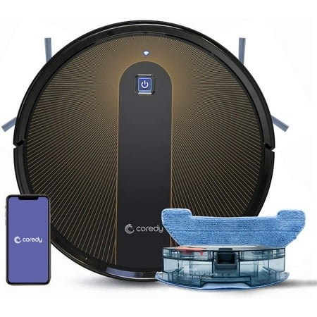 Coredy R750 Robot Vacuum Cleaner, Compatible with Alexa, Mopping System, Boost Intellect, Virtual Boundary Supported, 2000Pa Suction, Super-Thin, Upgraded Robotic Vacuums, Cleans Hard Floor to Carpet