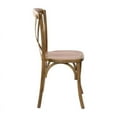 thumbnail image 2 of Bistro Style Cross Back Hand Scraped Dark Natural  Wood Stackable Dining Chair - X Back Banquet Dining Chair, 2 of 7