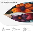 thumbnail image 5 of Fotbe Colorful Blooming Flowers Pattern Velvet Decorative Throw Pillow Covers with Elegant Piping, Soft Plush Cushion Cover for Sofa, Bed, Car, Office-18"x18", 5 of 8