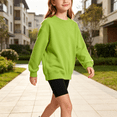 thumbnail image 2 of NEBWOAK Toddler Girls Cotton Crewneck Sweatshirt Oversized Loose Fit Pullover School Green,Size 3-4 T, 2 of 7