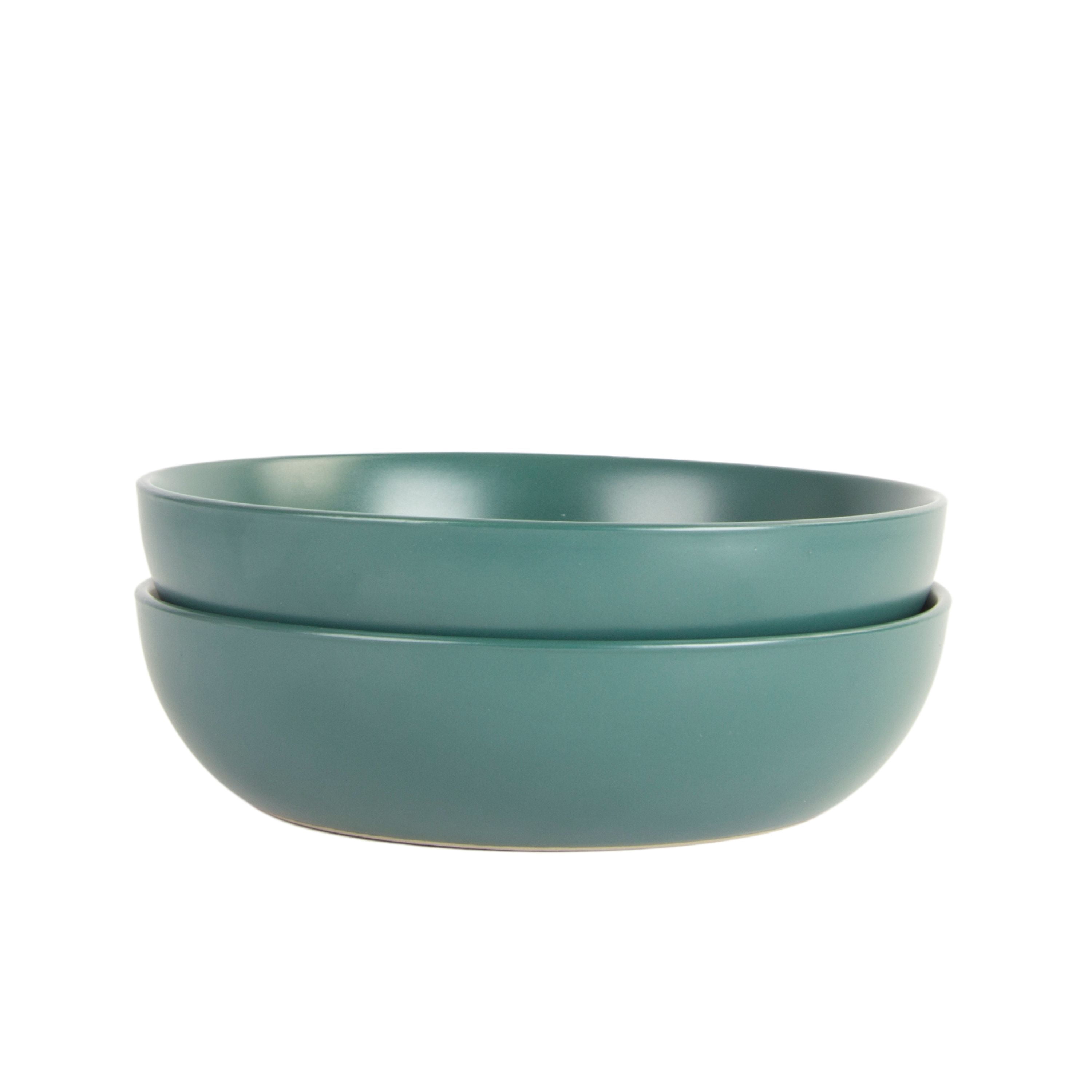 10 Strawberry Street Wazee Matte 9"/48oz Serving Bowl, Set of 2, Emerald Green