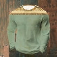 thumbnail image 1 of Ceisia Men's All-Season Casual Regular Fit Crew Neck Sweatshirt Light Green Shoulder Ethnic Geometric Print Waffle Knit Stretch Fabric Multicolor XXL Gifts, 1 of 3