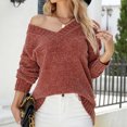 thumbnail image 2 of Suéteres para mujer Suéteres de otoño Cuello redondo Casual Tejido sólido Blusa de manga larga suelta Odeerbi ODB-5, 2 of 8