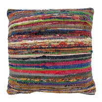 Saro Lifestyle Multi-Colored Chindi Throw Pillow Cover