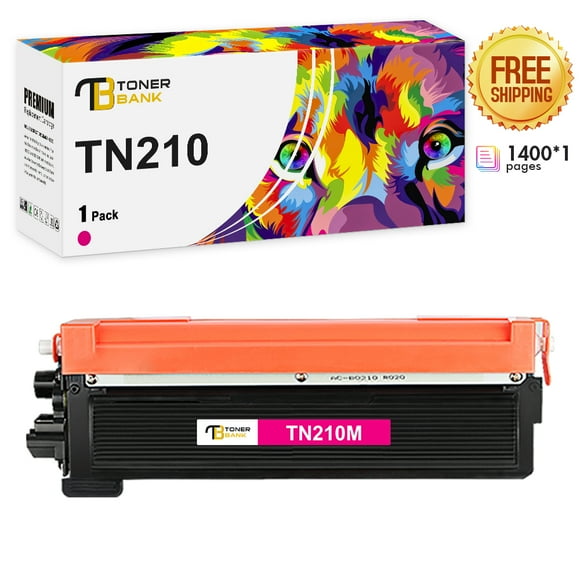 Toner Bank Compatible for Brother TN210 Toner Cartridge Replacement for Brother TN 210 TN-210M High Yield Toner Cartridge HL-3040CN MFC-9010CN 9120CW Ink (Magenta, 1-Pack)