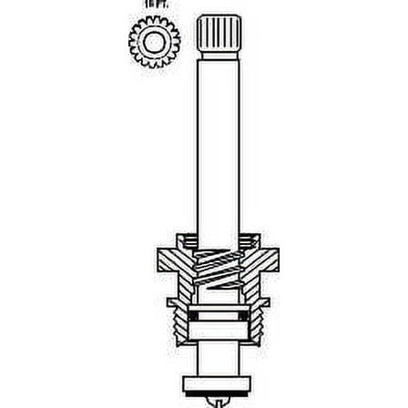PROPLUS FAUCET STEM COLD FOR UNION BRASS, 18 PT per 5 Each