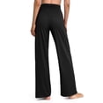 thumbnail image 5 of Pantalones para Mujer Promover Petite Pierna Ancha Negros con Bolsillos, 5 of 5