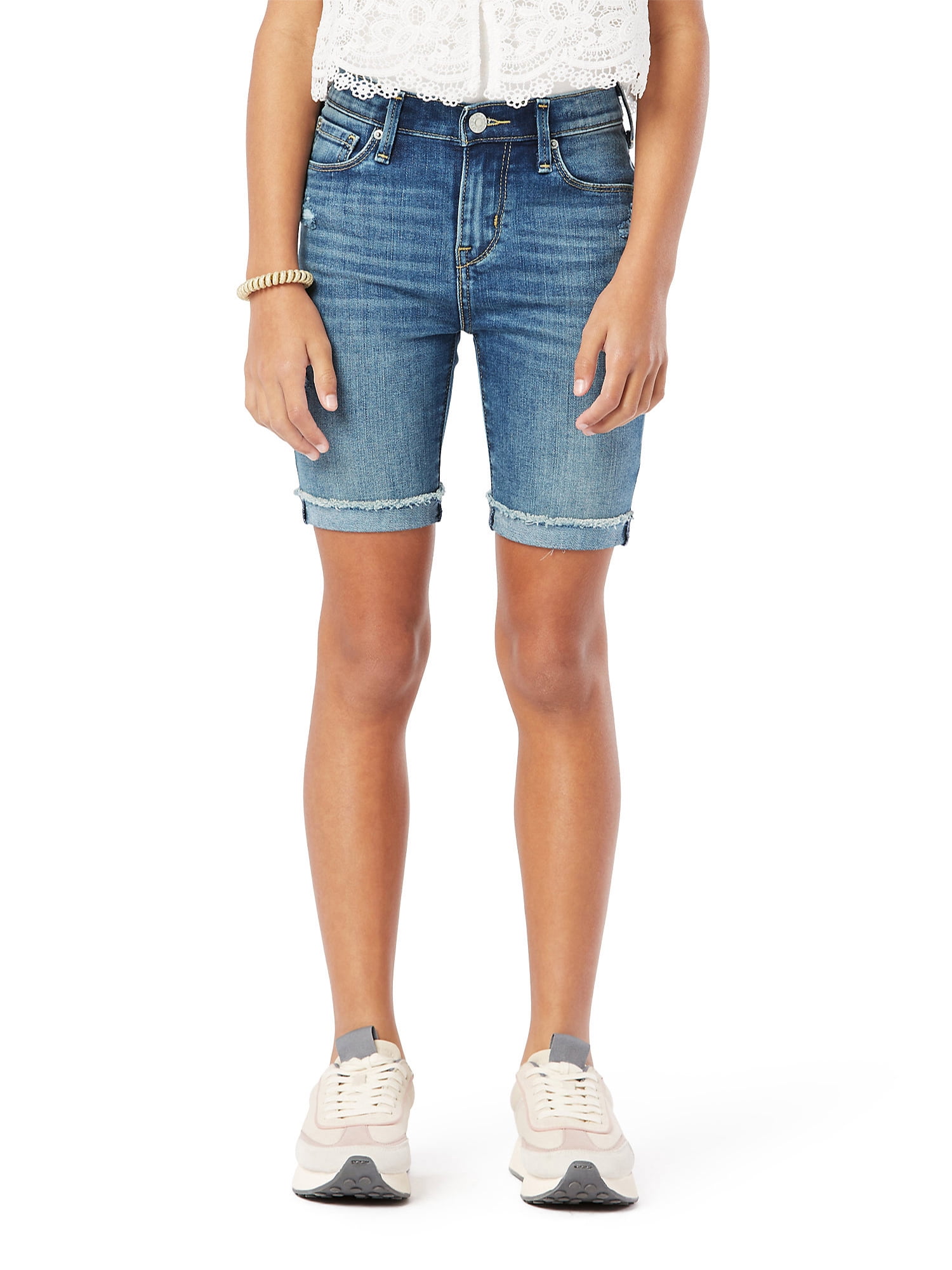 Signature by Levi Strauss & Co.™ Girls' Mid-Rise Denim Bermuda Shorts, Sizes 5-18