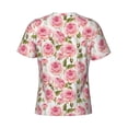 thumbnail image 6 of Vsdgher Rose Flowers Print Men's Dry Fit Mesh Athletic Shirts Moisture Wicking Tennis T-Shirt Tops, 6 of 9