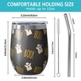 thumbnail image 5 of Halloween Pattern 12oz Stainless Steel Insulated Wine Tumbler with Lid and Straw – Double Wall Vacuum Mug for Hot & Cold Drinks, 304 Steel Interior, Sweat-Free Design. Trick or Treat !, 5 of 5