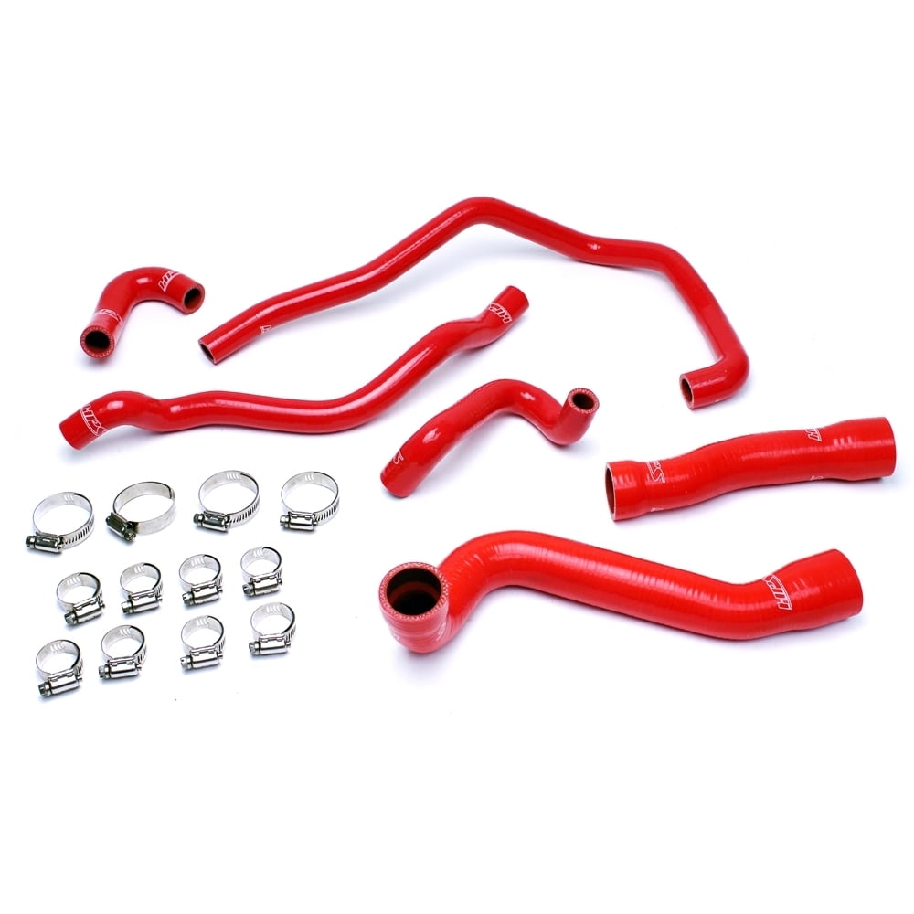 HPS Red Reinforced Silicone Radiator + Heater Hose Kit Coolant for BMW