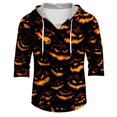 thumbnail image 2 of IAJDKMEK Men's Hoodie Halloween Shirt Tee - 3/4 Sleeve Funny Graphic Top, Perfect Men's T-Shirt for Costume and Relaxed Days,Black M, 2 of 9