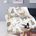 thumbnail image 6 of Doodle Cat Blanket Gifts for Kids Adults Soft Warm Lightweight Cozy Animal Cartoon Cat Throw Blankets for Couch Bedroom Sofa Living Room Decor 50x60in, 6 of 6