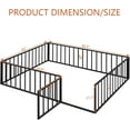 thumbnail image 2 of DreamBuck Queen Floor Bed Frame Metal Montessori Floor Bed with Rails and Door, Queen Size Bed Frame with Fence-Shaped Guardrails, Modern Queen Floor Beds for Boys, Girls, Easy Assembly, 2 of 7