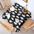 thumbnail image 2 of Black Halloween Ghosts with Boo Square Tablecloth,Waterproof Square Table Cover,Wipeable Spillproof Washable Table Cover for Home Kitchen Party Decor 42"X42"(107x107cm), 2 of 6